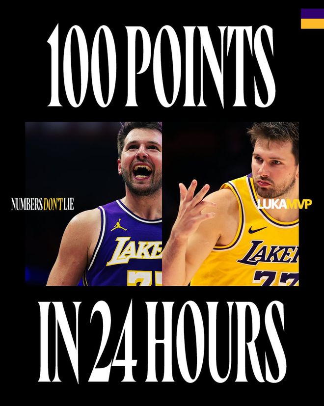 东契奇背靠背狂砍100分成科比后新60分先生 湖人