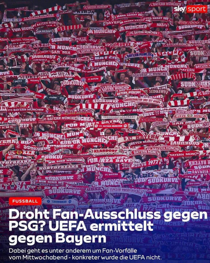 拜仁欧冠绝杀皇马后或遭欧足联纪律处罚 球迷骚